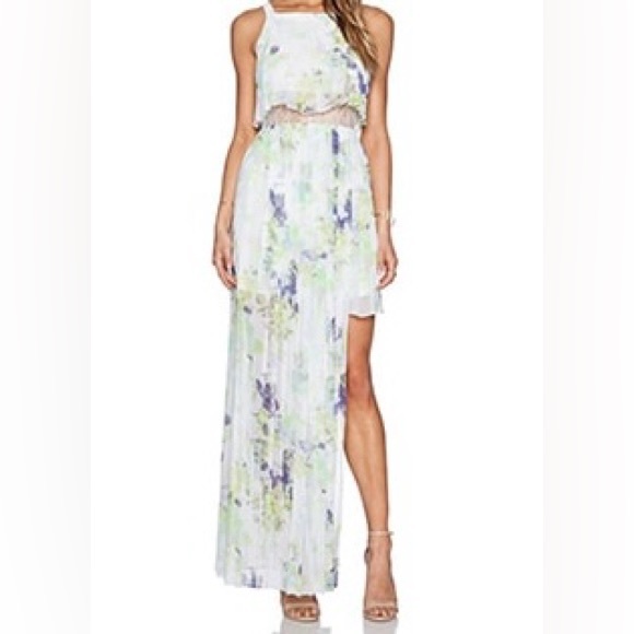 BCBGeneration Strappy Maxi Dress in Whisper White Multi - Picture 2 of 2